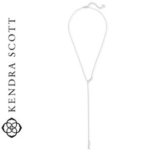 NWT Kendra Scott Jace Y rhodium plated necklace